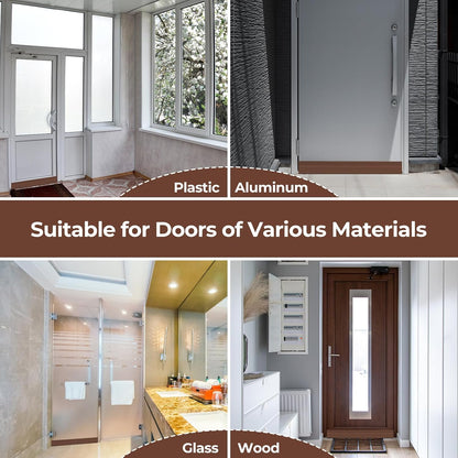 Door Draft Stopper, Ohuhu 39"L x 2"W Silicone Weather Stripping Under Door Seal for Exterior Interior Doors, 1" Widened Strong Adhesive, Soundproof Door Sweep Strip to Block Cold, Noise, Light Pests