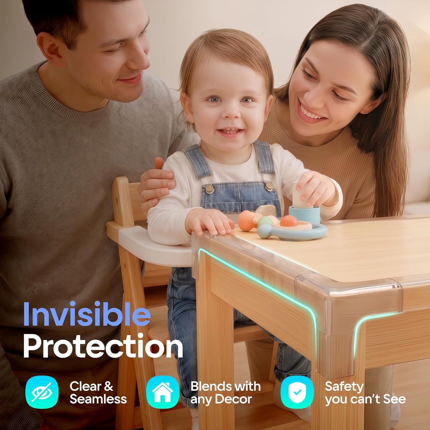 16ft Heavy Duty Desk Edge Protector & Corner Protectors - Baby Proofing Guards for Sharp Furniture Corners, Tables & Cabinets - Child Safety Essentials for Home & Nursery