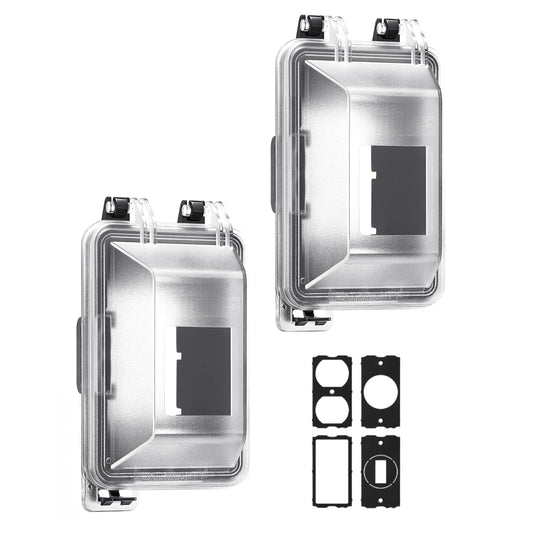 Outdoor Outlet Cover,1-Gang Weatherproof Lockable Receptacle Cover | In-Use PC Outlet Cover,Extra-Duty,Horizontal/Vertical Mount,Compatible with GFCI,Duplex Outlets and Switches for Outdoor Use
