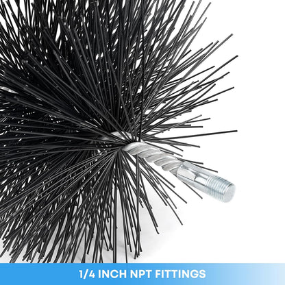 Stanbroil 6 Inch Round Chimney Cleaning Brush with 1/4" NPT Fitting for Insulated Chimneys, Stainless Steel or Metal Stove Pipes- Works with Most Chimney Rod Sets