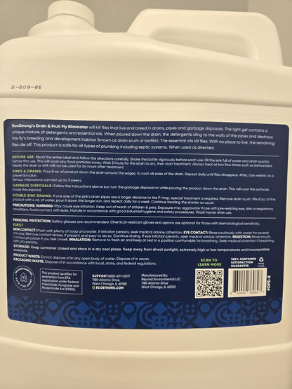 Fruit Fly Drain Treatment | Drain Fly Eliminator | All-Natural, Eliminates Gnats, Sewer Flies and More - Works in All Drains - 1 Gallon
