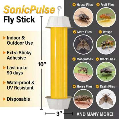 Sticky Fly Traps Indoor Outdoor 6 Pack, Super Sticky Hanging Hook Non-Toxic Fruit Fly Traps for Wasps Insects Moths Mosquitoes Fruit Flies Spiders Fleas Bugs and Gnats,Family and Pet Safe