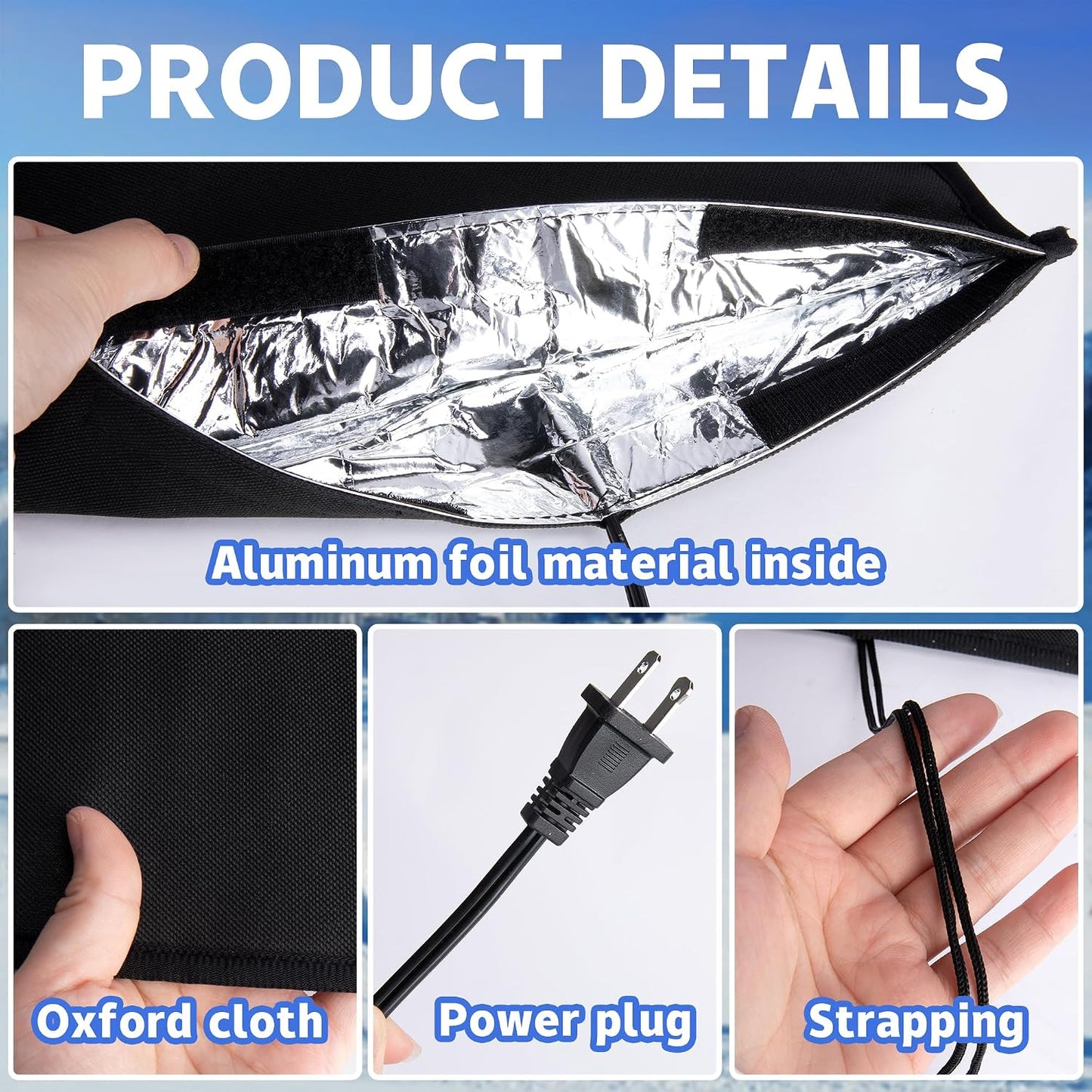 codree Heated Outdoor Faucet Covers for Winter, 25.1" x 11.8" Waterproof Insulated Spigot Cover Freeze Protection, Reusable Garden Pipe Wrap Insulation Faucet Socks for Outside Lawn Yard Water Faucets
