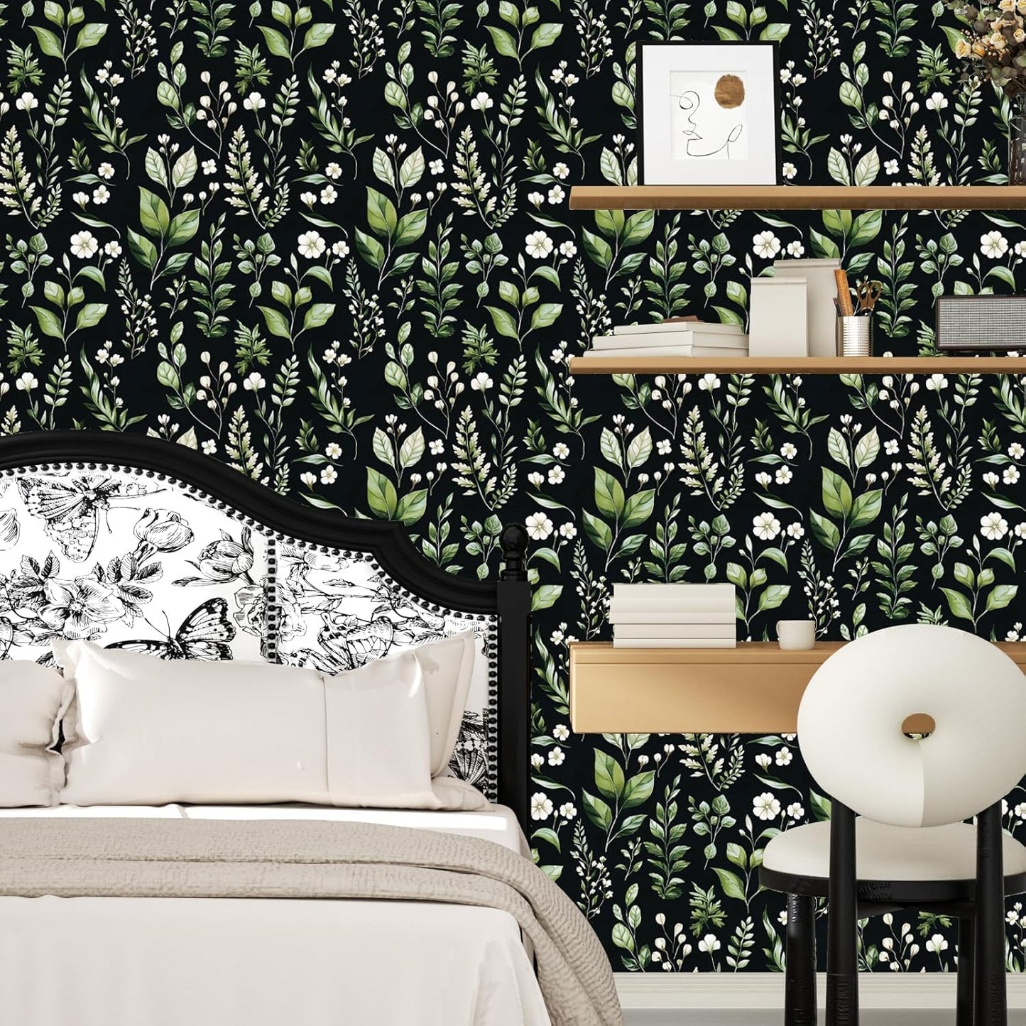 Danodoi Yellow Floral Wallpaper Peel and Stick Vinyl Wallpaper Stick and Peel Colorful Contact Paper for Cabinets Waterproof Self Adhesive Wall Paper for Kitchen Countertop Wall 17.5" x 118"