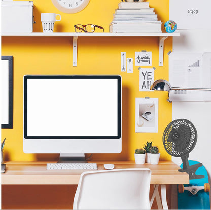 Genesis 6-Inch Clip Convertible Table-Top & Clip Fan Two Quiet Speeds - Ideal For The Home, Office, Dorm, More Black (A1CLIPFANBLACK