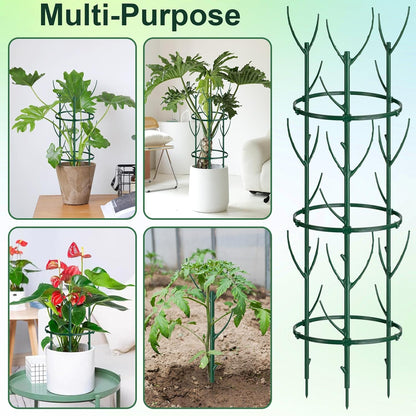 18 Pcs Plant Support Stakes & Plant Cage Support Rings, Plant Supports for Indoor Plants, Stackable Plant Holder Stick, Small Plants Potted Plants Flower Other Climbing Plants (6.4 "Wide X 11" High)
