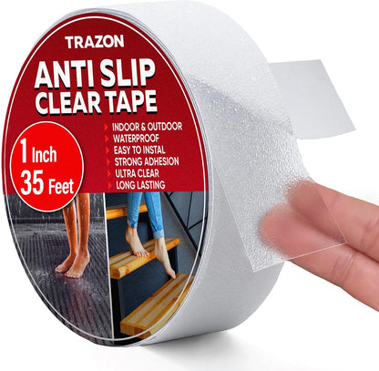 Grip Tape - Heavy Duty Anti Slip Tape for Stairs Outdoor/Indoor Waterproof 4Inch x 35Ft Safety Non Skid Roll for Stair Steps Ramp Traction Tread Staircases Grips Adhesive Non Slip Strips Walk Black