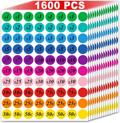 Misofuki 16 Rolls 960 Pcs 1"x4.5" Color Coded Moving Labels Stickers for Boxes with 4 Bedroom Labels - Can Stick on Furniture Directly, NOT Recommended for Rough Surfaces, Such as Carton