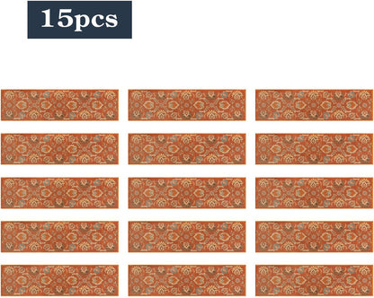 Lahome Carpet Stair Treads Non Slip Backing, 15 Pack 8" X 30" Stair Treads for Wooden Steps Indoor, Soft Washable Stairway Stair Runners Oriental Staircase Rugs for Kids Pets Elders(15pc, Grey)