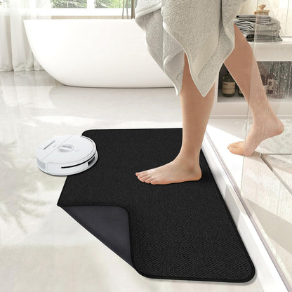 Bath Mat,Ultra Thin Bathroom Rugs,Rubber Bath Mats for Bathroom,No Slip Bath Rugs,Quick Dry,Machine Washable,Low Pile,Absorbent,Shower Outside,Sink,Home Decor Accessories.Grey,1'5"x2'3"(17x27Inch)