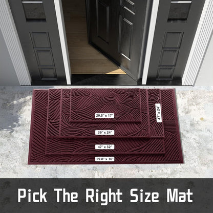 Yimobra Doormat Outdoor Entrance, Simple Stripes All-Weather Waterproof & Non-Slip Mat for Front Door, Heavy Duty Welcome Mat for Indoor, Garage, Patio-29.5x17, Dark Grey