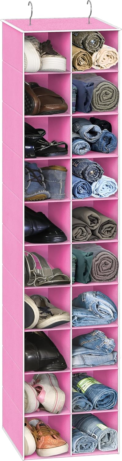 Simple Houseware 20 Section Shelves Hanging Shoes Organizer Holder for Closet, Gray