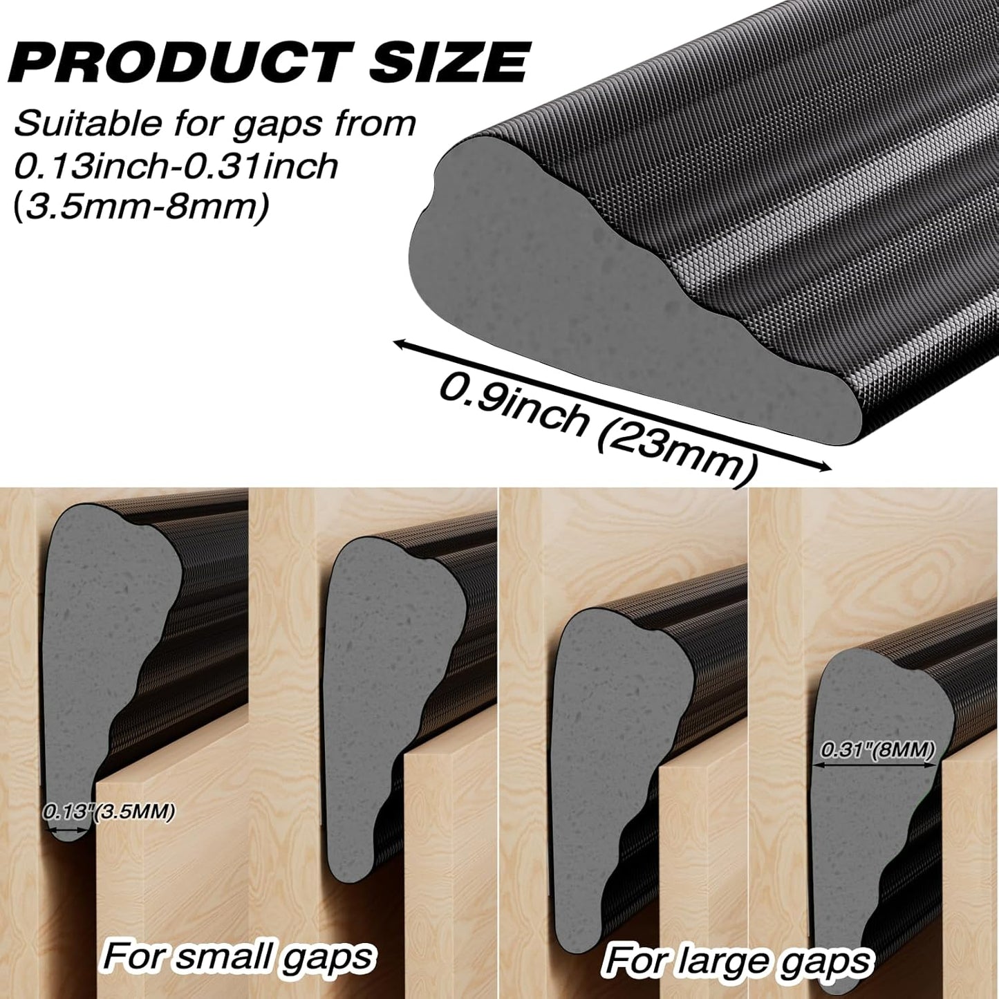 118 Inch Wedge-Shape Weather Stripping Door Seal,Windows and Doors Insulation for Winter,Self Adhesive Insulation Tape for Exterior Front Door,Noise Cancelling,Draft Seal Blocker,White