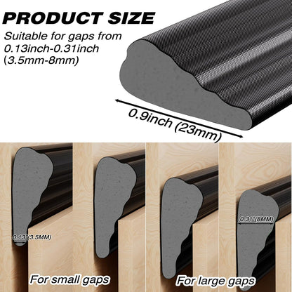 118 Inch Wedge-Shape Weather Stripping Door Seal,Windows and Doors Insulation for Winter,Self Adhesive Insulation Tape for Exterior Front Door,Noise Cancelling,Draft Seal Blocker,White