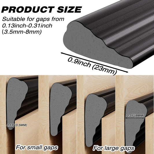 118 Inch Wedge-Shape Weather Stripping Door Seal,Windows and Doors Insulation for Winter,Self Adhesive Insulation Tape for Exterior Front Door,Noise Cancelling,Draft Seal Blocker,White