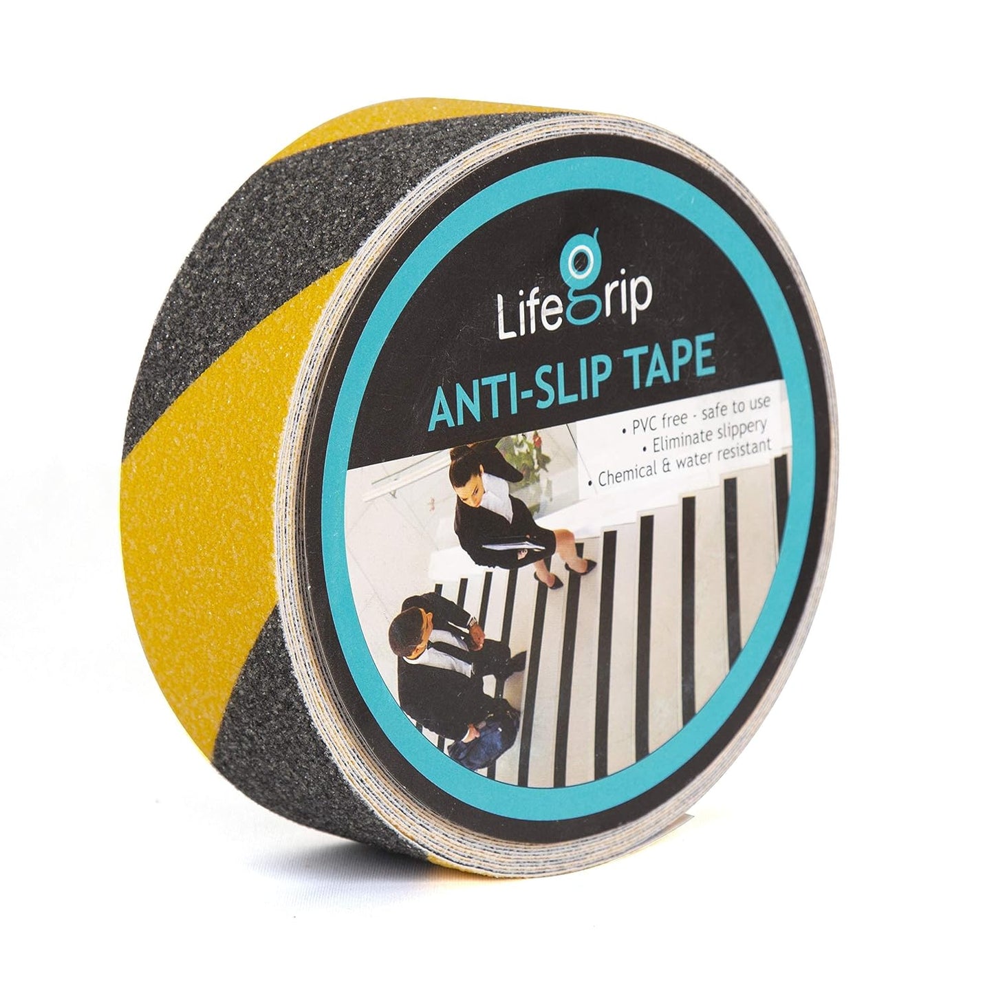 Lifegrip Anti Slip Tape, 4 Inch x 15 Foot Non-Slip Traction Grip Tape for Stairs, Waterproof Stair Treads Grip Non Slip, Non Skid Tape for Steps, Outdoor Black Grip Tape (4" X 15')