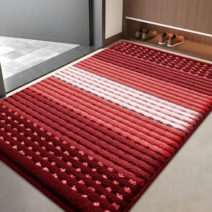 Kitinjoy Indoor Outdoor Door Mat, 32x20 Non-Slip Absorbent Dirt Trapper, Low-Profile Washable Inside Entrance Front Floor Mat, Sturdy Soft Entry Doormats for Entryway, Grey