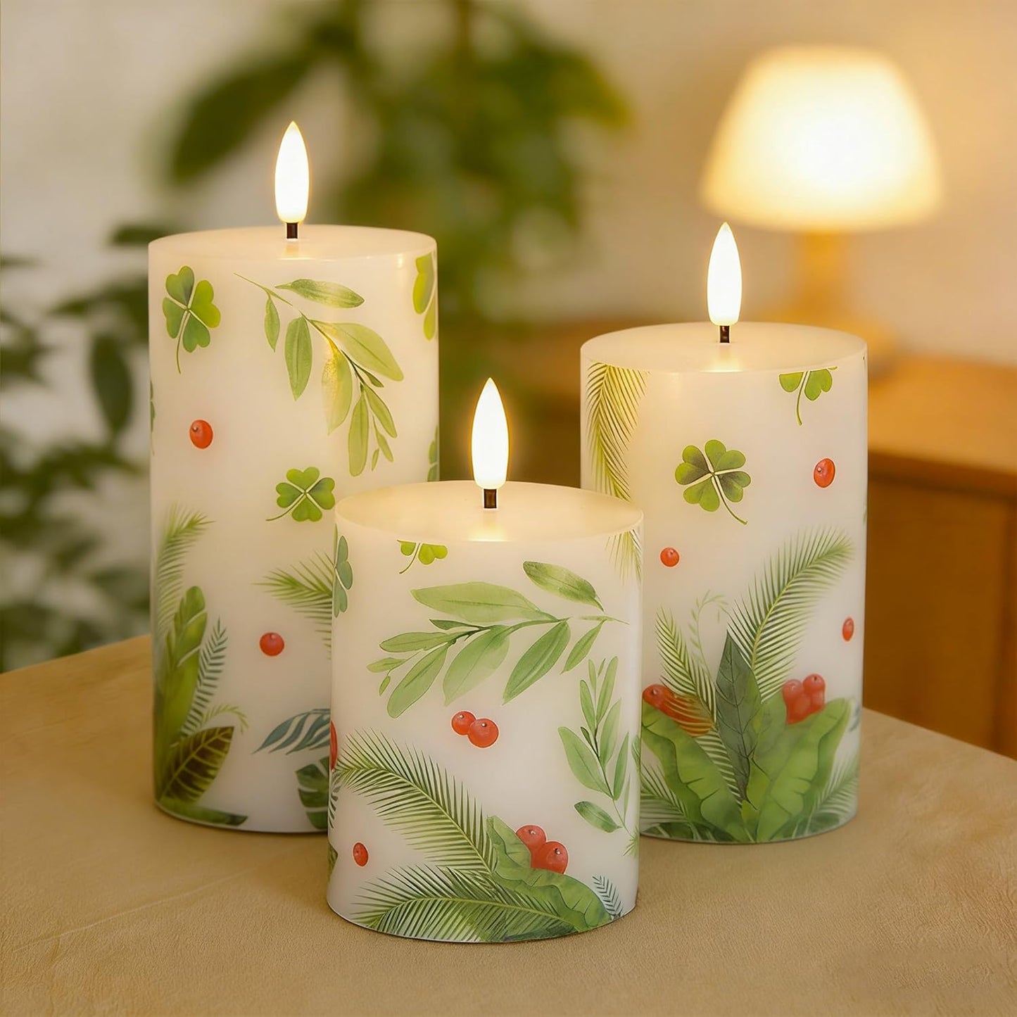 JOIONE Flameless Pillar Candles with Remote, 3 Pack Battery Operated Real Wax LED Candles, LED Candle that Perfect for Home Decorations Fireplace Table, White