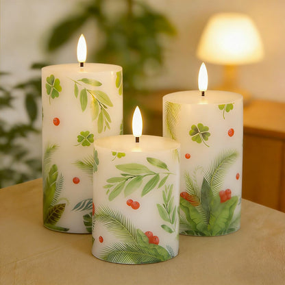 JOIONE Flameless Pillar Candles with Remote, 3 Pack Battery Operated Real Wax LED Candles, LED Candle that Perfect for Home Decorations Fireplace Table, White