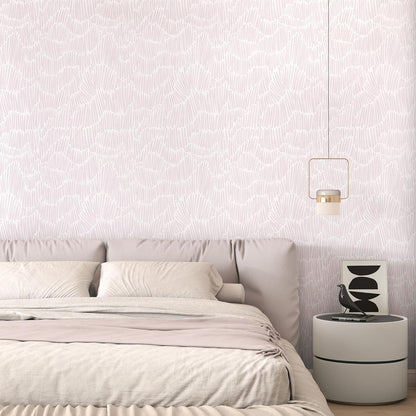 Theper Beige Wallpaper 17.3"×78.8" Modern Striped Peel and Stick Wallpaper Boho Removable Self Adhesive Wall Paper for Bedroom Waterproof White and Gold Contact Paper for Cabinets Vinyl