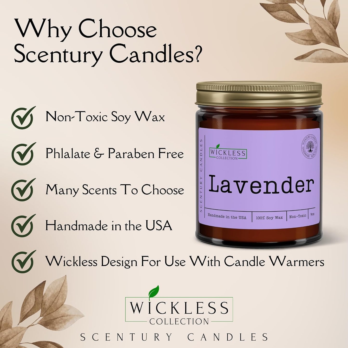 Wickless Vanilla Candles for Candle Warmer Lamp, Many Scents to Choose, 100% Non-Toxic Soy Wax, Scented Candle Melts for Warming Plate, Handmade in The USA (Velvet Vanilla)