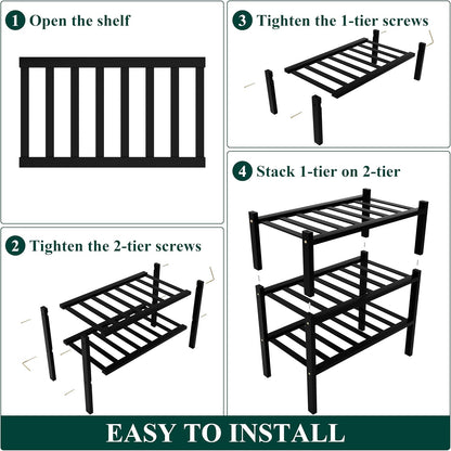 Smiry Bamboo Shoe Rack, 3 Tier Free Standing Wooden Shoe Organizer, Stackable Wood Shoe Storage Shelf for Closet, Entryway, 12 Vertical Slats, 2+1 Stack Standard Legs, 26.8"x11"x19.5", Natural