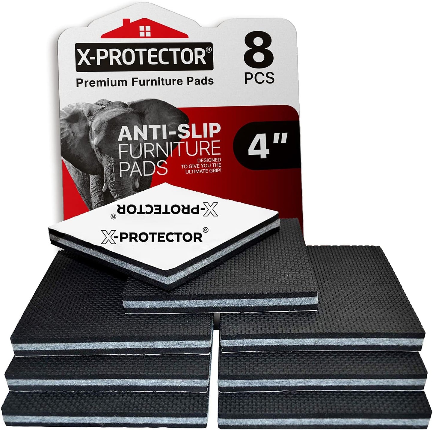 X-PROTECTOR Non Slip Furniture Pads – 12 Premium Furniture Grippers 3"! Best SelfAdhesive Rubber Feet Furniture Feet – Ideal Non Skid Furniture Pad Floor Protectors – Keep Furniture in Place!