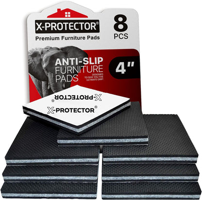 X-PROTECTOR Non Slip Furniture Pads – 12 Premium Furniture Grippers 3"! Best SelfAdhesive Rubber Feet Furniture Feet – Ideal Non Skid Furniture Pad Floor Protectors – Keep Furniture in Place!
