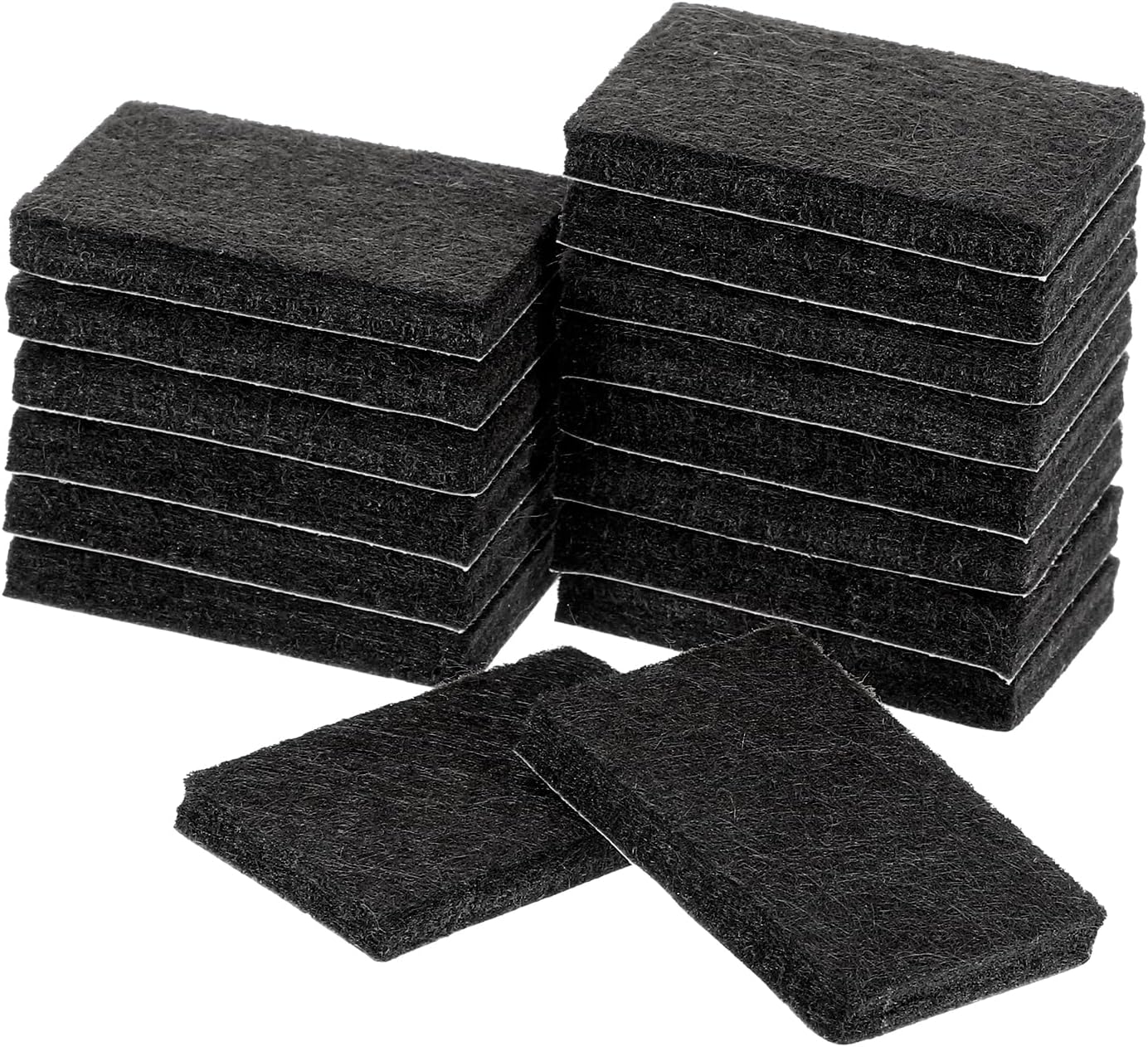 uxcell Furniture Pads, 16Pcs 1.4"x0.9" - Rectangle Self Adhesive Felt Furniture Pads, Hardwood Floor Protectors for Furniture Feet Chairs Legs (Brown)