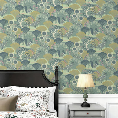 Wudnaye Boho Peel and Stick Wallpaper Catus Wallpaper 17.7" x 118.1"Vintage Floral Wallpapers Peel and Stick Botanical Removable Wall Paper Boho Self Adhesive Contact Paper for Bathroom Cabinets