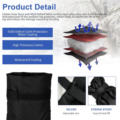3 Pack Outdoor Faucet Covers for Winter Freeze Protection, 8.3" H X 5.4 "W Outside Garden Waterproof Freeze Protector Pipe Insulation, Spigot Insulation Socks Hose Bib Protector Prevent Backflow
