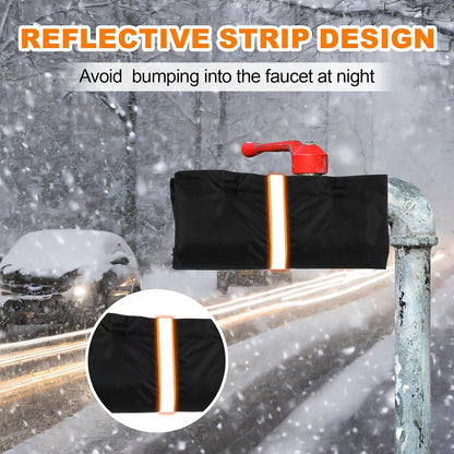 Pangda 4 Pcs Outdoor Faucet Cover for Winter Freeze Protection Outside Insulated Water Spigot Freeze Frost Waterproof Insulation Wrap with Reflective Strip for Garden (Classic,Green)