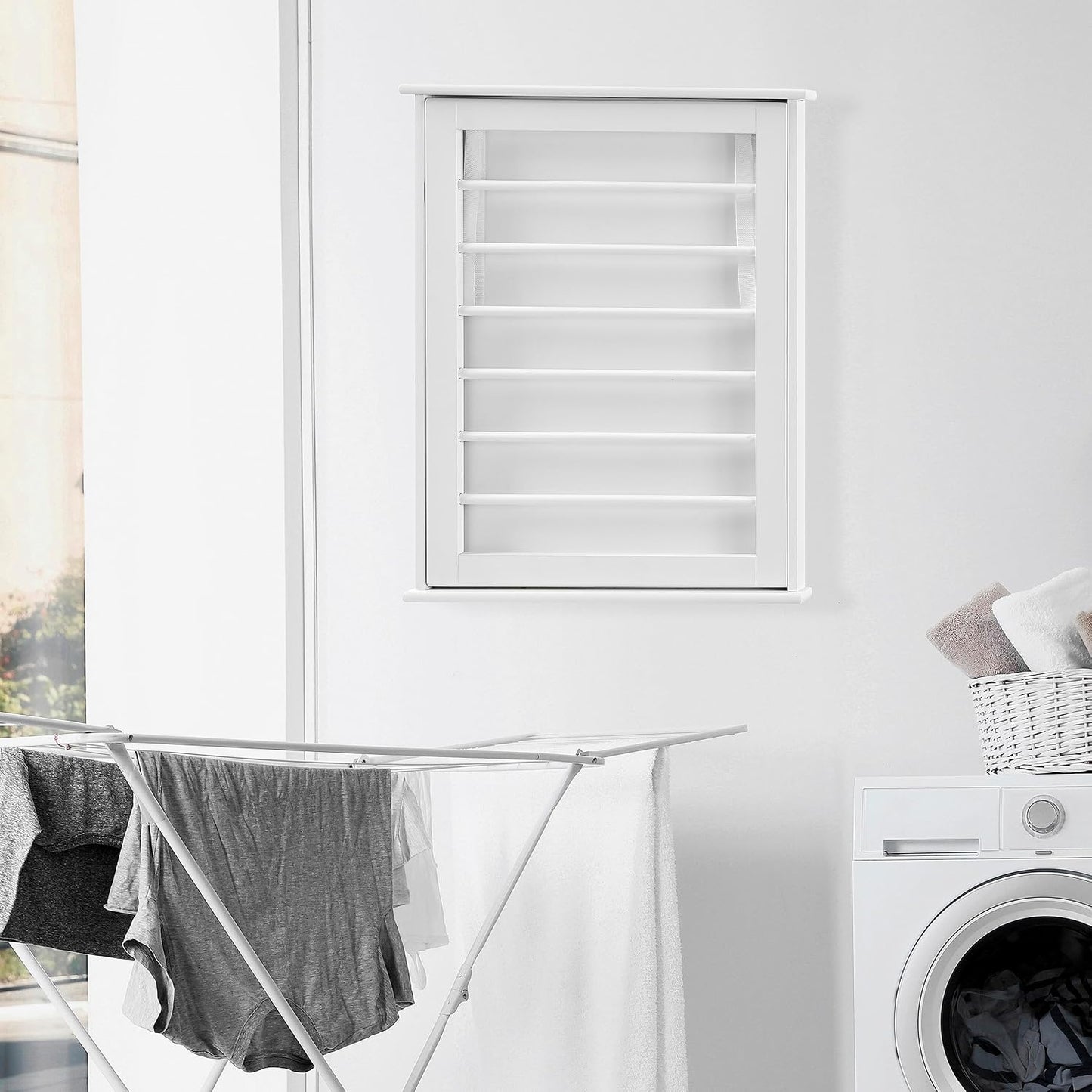 Danya B. Folding Wall Mounted Drying Rack - White