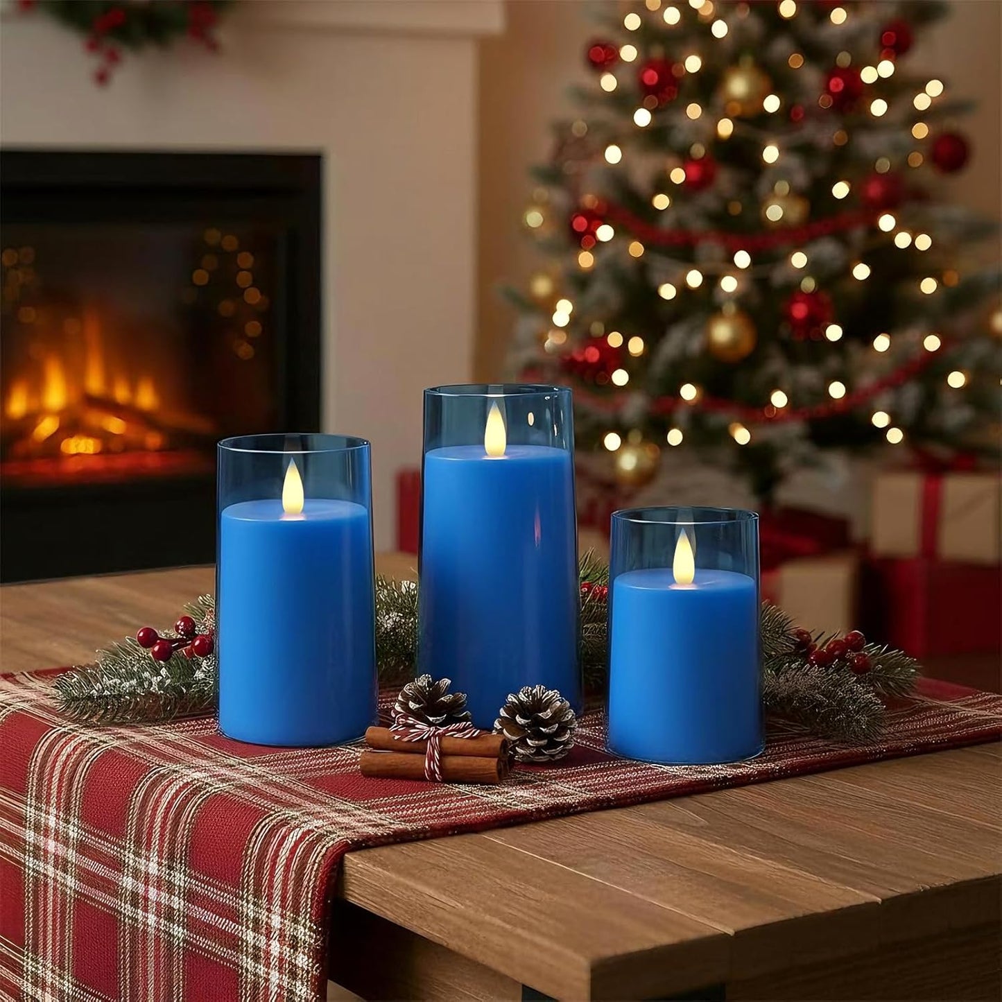 Raycare Flameless Electronic Pillar Candles with Remote Control and Timer- Battery Operated Realistic Flickering LED Fake Candle for Home, Wedding, Valentine's Day, Decor,White,Set of 2(3"x6"6")