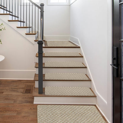 PURE ERA Carpet Stair Treads Tape Free Non Slip Indoor Stair Carpet Stair Protectors Pet-Friendly Non-Slip Skid Resistant Washable Reusable 8" x 30"(2 Pieces,Black)
