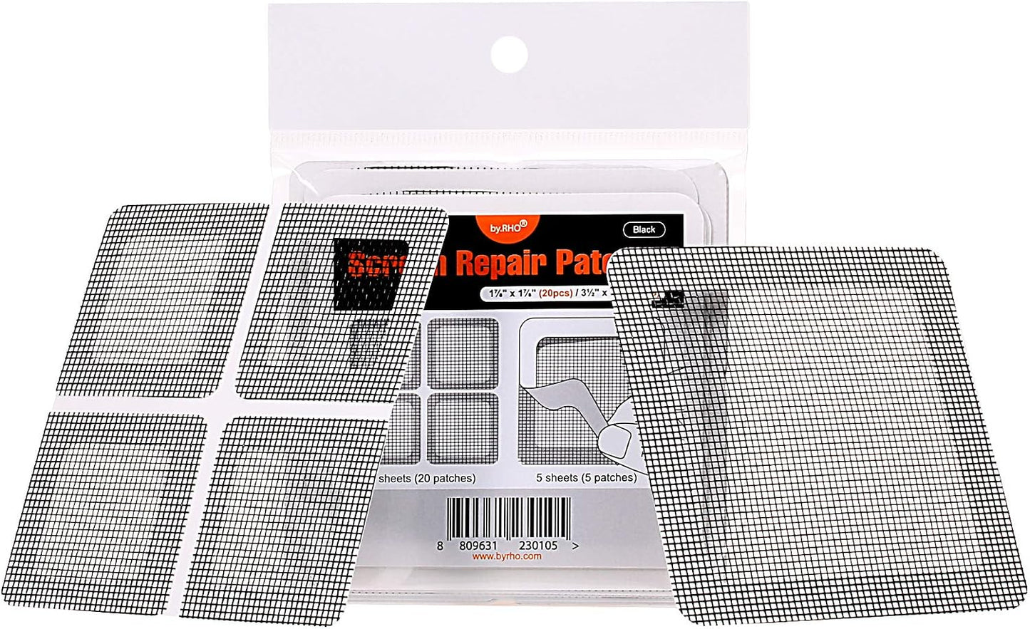 by.RHO Window and Door Screen Repair Patch kit. 25 Patches, (1⅞" x 1⅞" x 20pcs) (3½" x 3½" x 5pcs)