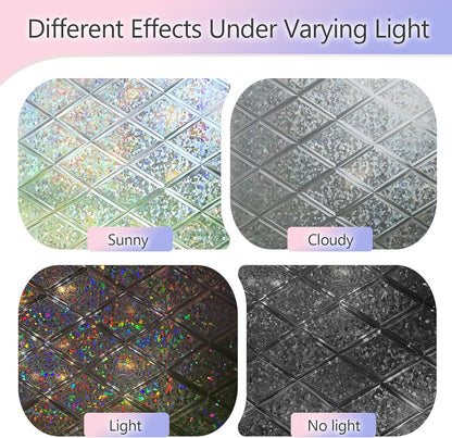 KESPEN Window Privacy Film Frosted Glass Heat Control UV Blocking Privacy Window Film for Glass Windows Static Cling Non-Adhesive Door Coverings Decals for Bathroom Home Office,17.5 Inch X 6.5 Feet