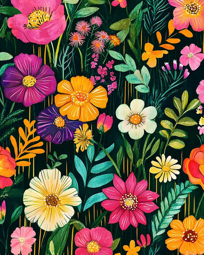 BOKEBEVE Watercolour Floral Peel and Stick Wallpaper Boho Vibrant Contact Paper Renter Friendly Wall Paper for Countertop Cabinet Wall Shelf Liner Removable Blue Colorful 17.5 x 118In