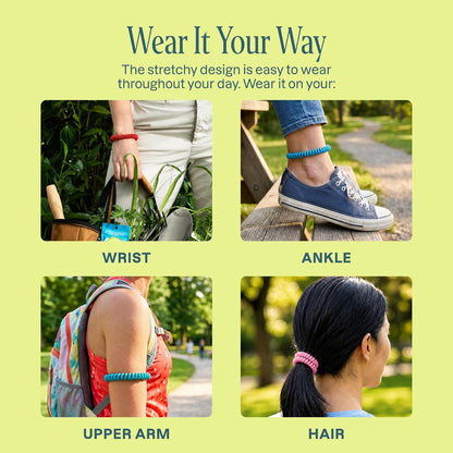 Cliganic 10 Pack Mosquito Repellent Bracelets for Adults & Kids - Natural DEET-Free Bands, Individually Wrapped