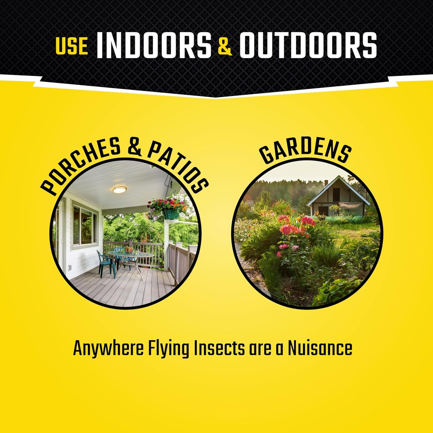 Black Flag Fly Stick, Trap Houseflies and Flying Insects, Pack of 6
