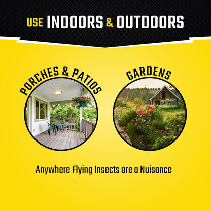 Black Flag Fly Stick, Trap Houseflies and Flying Insects, Pack of 6