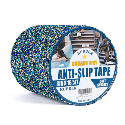 Pool Rubber Grip Tape, Anti Slip Tape 4Inch x 16.5Ft,Waterproof,Soft Satety Non-Slip Tape for Pool Stair Tread Traction,Tub,Boats,Trail,Outdoor and Indoor Use (4inch x 16.5feet)