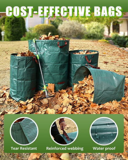 Outdoor Metal Leaf Bag Holder Stand, Fits 30-45 Gal Garbage Bags, Portable | Yard waste bag holder, Garden trash bag frame, Freestanding leaf bag stand, Camping garbage can, Disposable bag holder