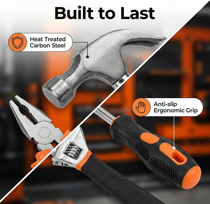 Basic Tool Kit - Tool kit for Home,Apartement,Dorm and Office.Starter Household Tool Set for Beginner,Women,New College for Home Repair,Daily Maintenance or DIY (155pcs-1new)