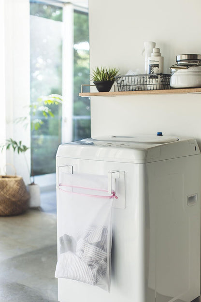Yamazaki 3623 Magnetic Laundry Hanger Storage Rack, White, Approx. W 2.4 x D 3.3 x H 18.1 inches (6 x 8.5 x 46 cm), Tower, Washing Machine Side, Laundry Hook, Included