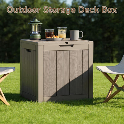 35 Gallon Waterproof Outdoor Storage Box,Deck Boxs for Outdoor and Indoor Use,Deck Storage Box for Picnic Supplies,Gardening Tools,Lockable and Easy to Install(Black)