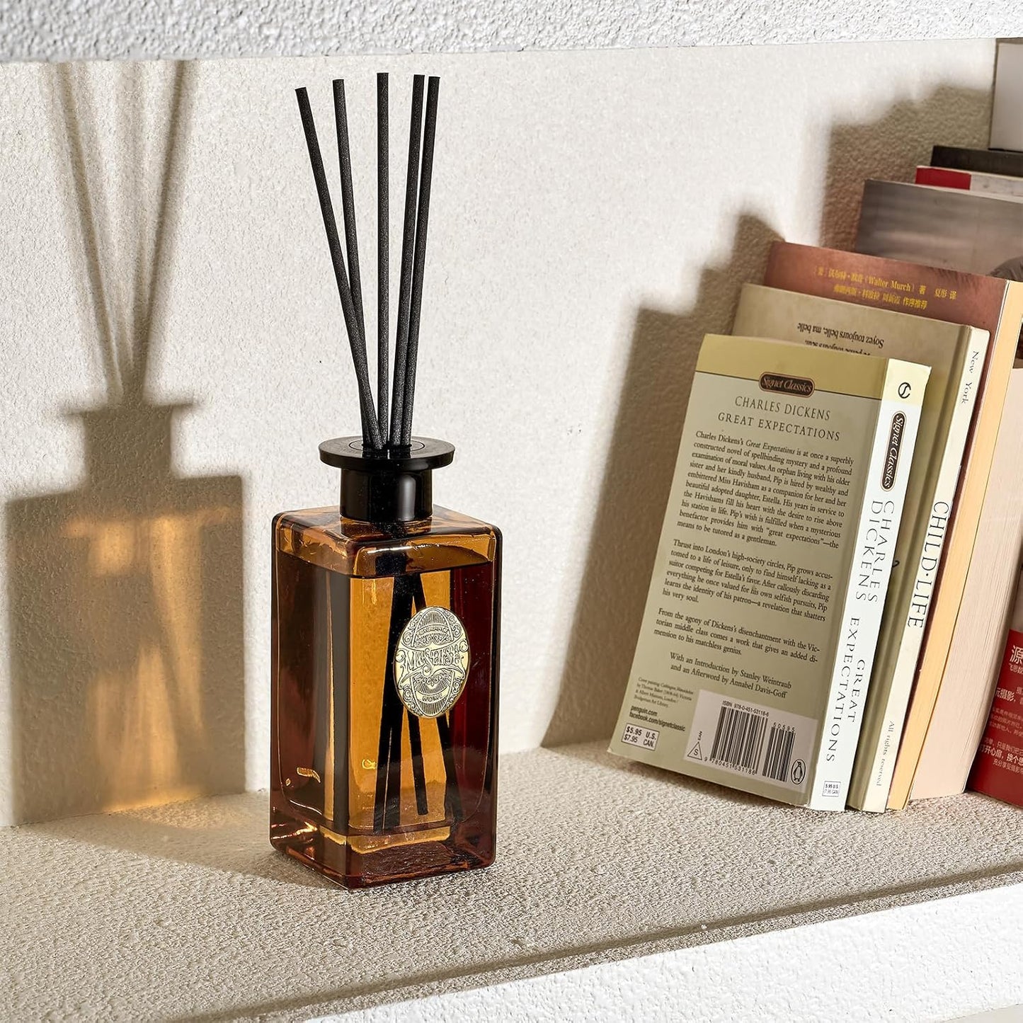 M&SENSE 6.3 oz Large Reed Diffuser Set | Lime+Basil Scent Oil Diffuser with Sticks | Hotel Collection Non-Toxic Home Fragrance |for Bedroom Bathroom Living Room - Colors B
