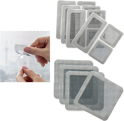Window Screen Repair Kit Tape Patch, Grey 3.5 inches X3.5 inches 8pcs(16patches) -Fiberglass Breathable Waterproof & 𝗦𝘁𝗿𝗼𝗻𝗴 𝑨𝒅𝒉𝒆𝒔𝒊𝕧𝕖 Covering Wire mesh for Door tears Holes