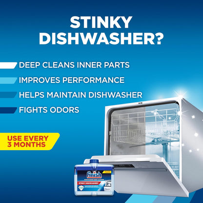 Finish Dishwasher Cleaner Liquid, Deep Cleans Hidden Grease & Limescale, Fights Odors & helps maintain Performance, 1 Year Supply, 8.45oz, (Pack of 8)