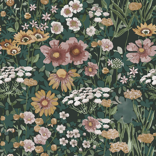 Orainege Vintage Floral Wallpaper Peel and Stick Wallpaper Floral Contact Paper 17.7in x118.1in Boho Daisy Self Adhesive Removable Wall Paper for Bedroom Decorative